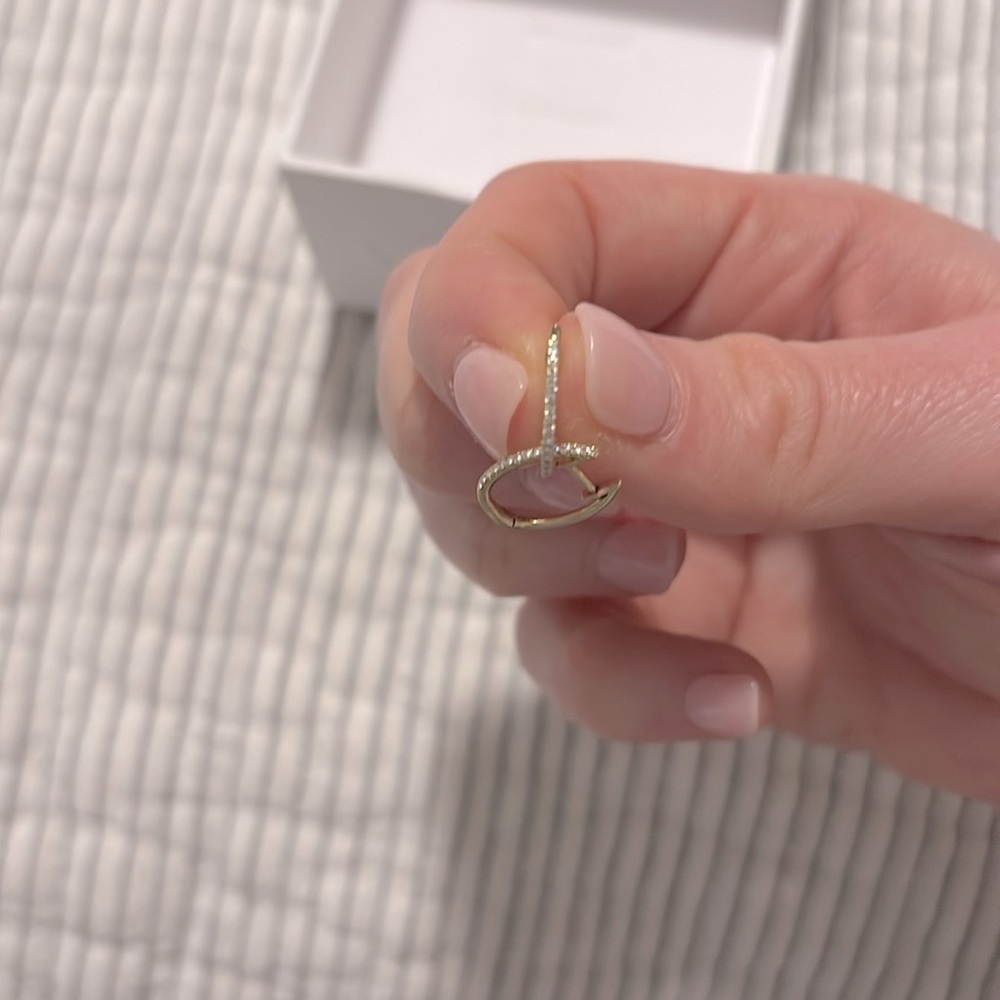 Mejuri Gold Pavé U Hoop Earring